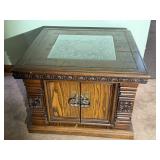 Mid-century coffee table w/ glass Glass inlay