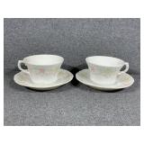 German China delicate floral teacups (2)