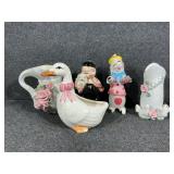 Porcelain Bud Vase, Duck Planter