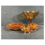 Carnival glass, Large grape clusters containing