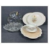 Homer Laughlin Cream platter, Floral platters