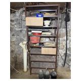 Metal Shelf W/ Contents
