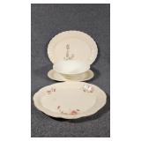 Floral Serving Platters(2), White Serving Bowl