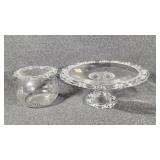 Clear Glass Pedestal Cake Stand, Rose/Fish Bowl