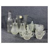 Indiana Glass Diamond point salt and pepper set