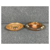 Marigold Pattern Iridescent Ashtrays