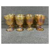 Indiana Glass Marigold Iridescent Grape Goblets