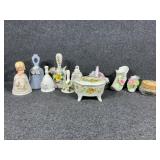 Porcelain bells, Decorative Shoes, Trinket boxes