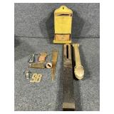Yellow Metal Matchbox Holder, Letter Opener