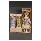 Ashley Belle Porcelain Dolls (3) In Original Boxes