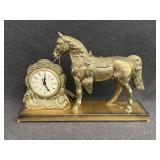 United Self Starting Brass Horse with Clock