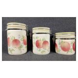 Capriware Ceramic Kitchen Canisters Fruit Motifs