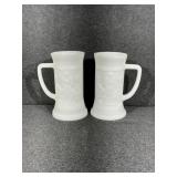 Federal Milk Glass Tall Coffee mugs or Beer