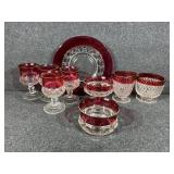 Tiffin Kings Crown Thumbprint glass plate (1)