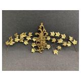 Metal Wall Decor- Brass Toned Spray Of Ivy(2)