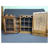 Wooden Wall-Hanging Curio Cabinet, 3-Tier Tea Cup