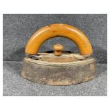 Sad Iron w/ Wooden Detached Handle