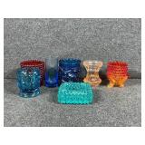 Amberina Glass Hobnail Toothpick Holder