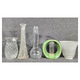 Clear Bud Vases, Pineapole shaped Vase, Green Cera