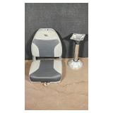Gray and White Folding Boat Seat W/Adjustable
