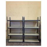 Metal Shelving Units 4 Wood Shelves (2)