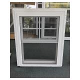 White Double Hung Window 27 1/2 X 35 1/2 Grid Top