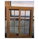 Tan Out Woodgrain In Double Slide 30X36 Window