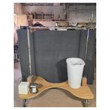 Wooden Base Cart With Metal Rod, Wire, Basket