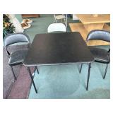 Black Folding Chairs(3) with Folding Table