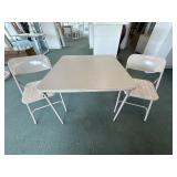 Tan Folding Chairs(2) with Table