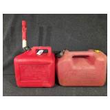2 Gallon Red Plastic Gas Cans (2)