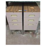 3-Drawer Metal Filing Cabinet (2) Pink
