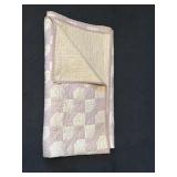 72x64 Purple / White Hand Stitched Quilt