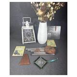 Wind chime, Vase w/ Artificial Flowers