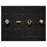 Gold Tone Rings with Faux Stones