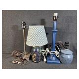 Table Top Lamps (4) One Has A Shade