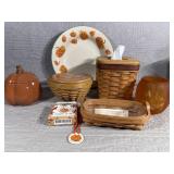 Longaberger Halloween Treat Bowl, Candle Pumpkin