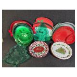 Holiday Serving Platters Plastic & Metal