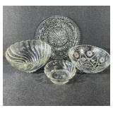 Glass Platter & Glass Serving Bowls