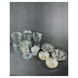 Glassware Vases, Patterned Bowls, Lidded Candy