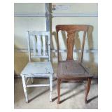 White Wooden Chair, Brown Wooden Chair