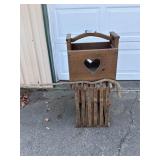 Heart Cutout Magazine Rack and Wooden Crate