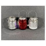 6.5 Solar Mercury Glass Mason Jar Lanterns (3)