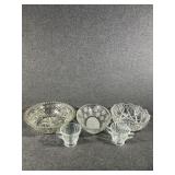Clear Glass Serving Bowls, Creamer & Sugar Bowl