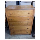 Wooden Dresser with 5 Drawers