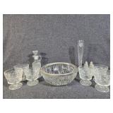 Footed Sherbet Glasses, Vase, Serving Bowl