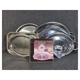 Silverplate & Crystal Server, Metal Trays(9),