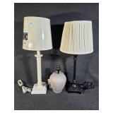Table Lamps (3), 2 Have Ivory Shades, Light