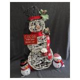 Light-Up Snowman, Mini Snowmen (2)