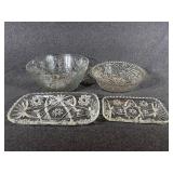 Clear Glass Bowls, Serving Glass Trays